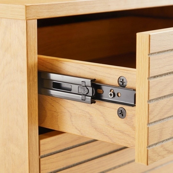 Szafka nocna Lattes dąb z 2 szufladami - Intesi